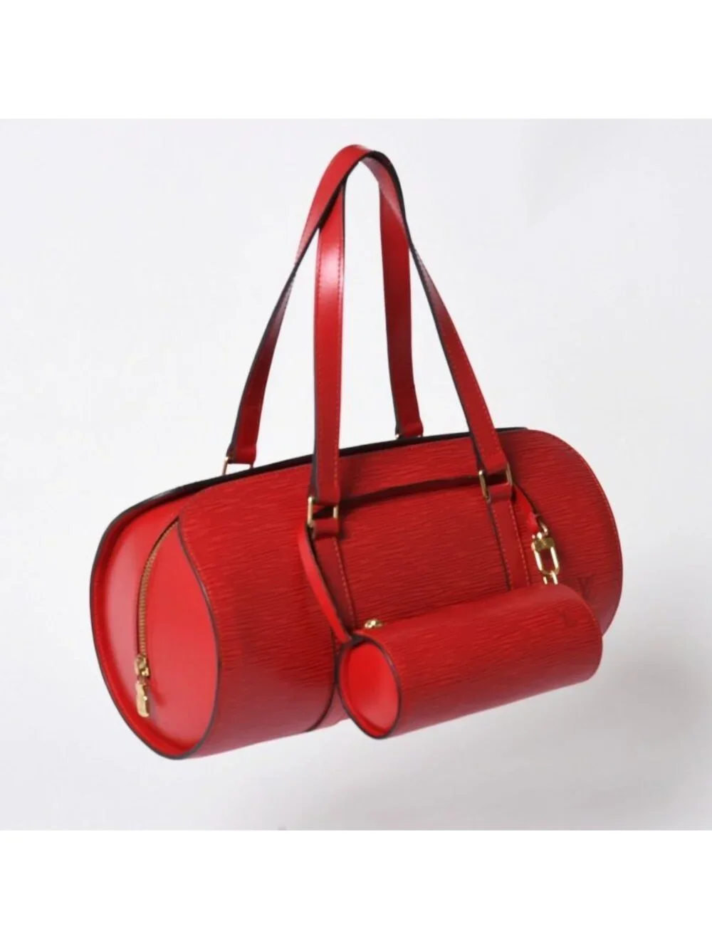 Louis Vuitton Tote Bag Epi Soufflot Red Gold